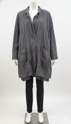 Smoky Grey Crinkled Lightweight Coat