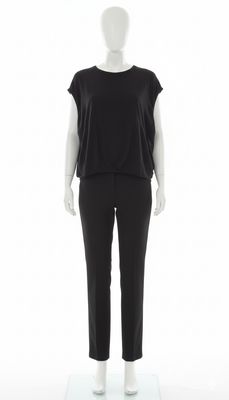 Black Sculptural Drape Sleeveless Tunic