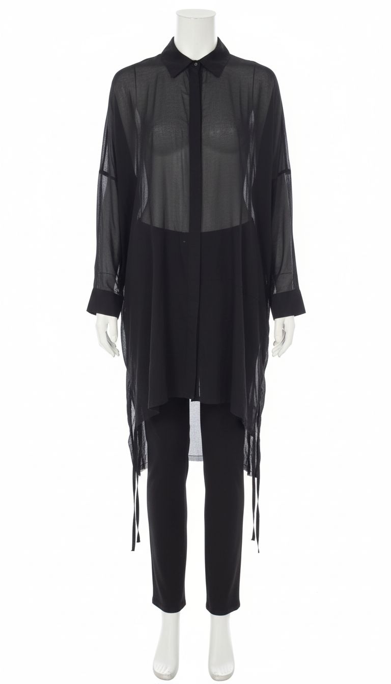 Oversized Sheer Shirt Tunic