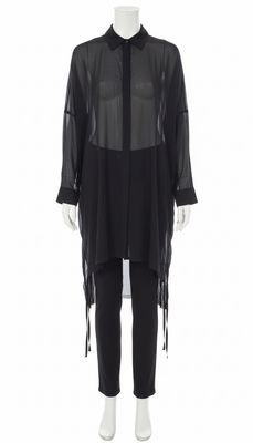 Oversized Sheer Shirt Tunic