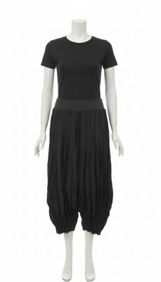 Black Sculptural Ruched Balloon Trousers