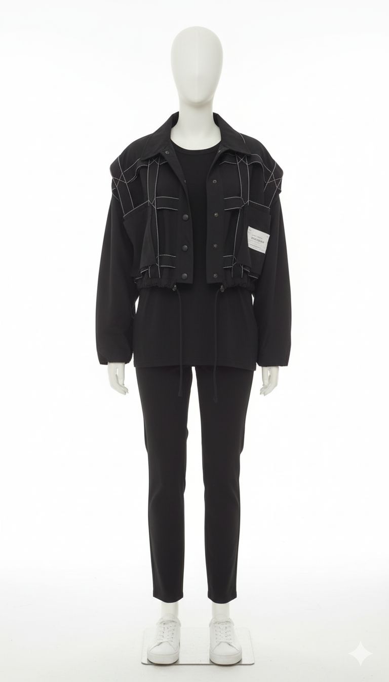 Black Cropped Utility Jacket
