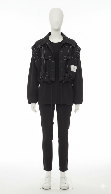 Black Cropped Utility Jacket