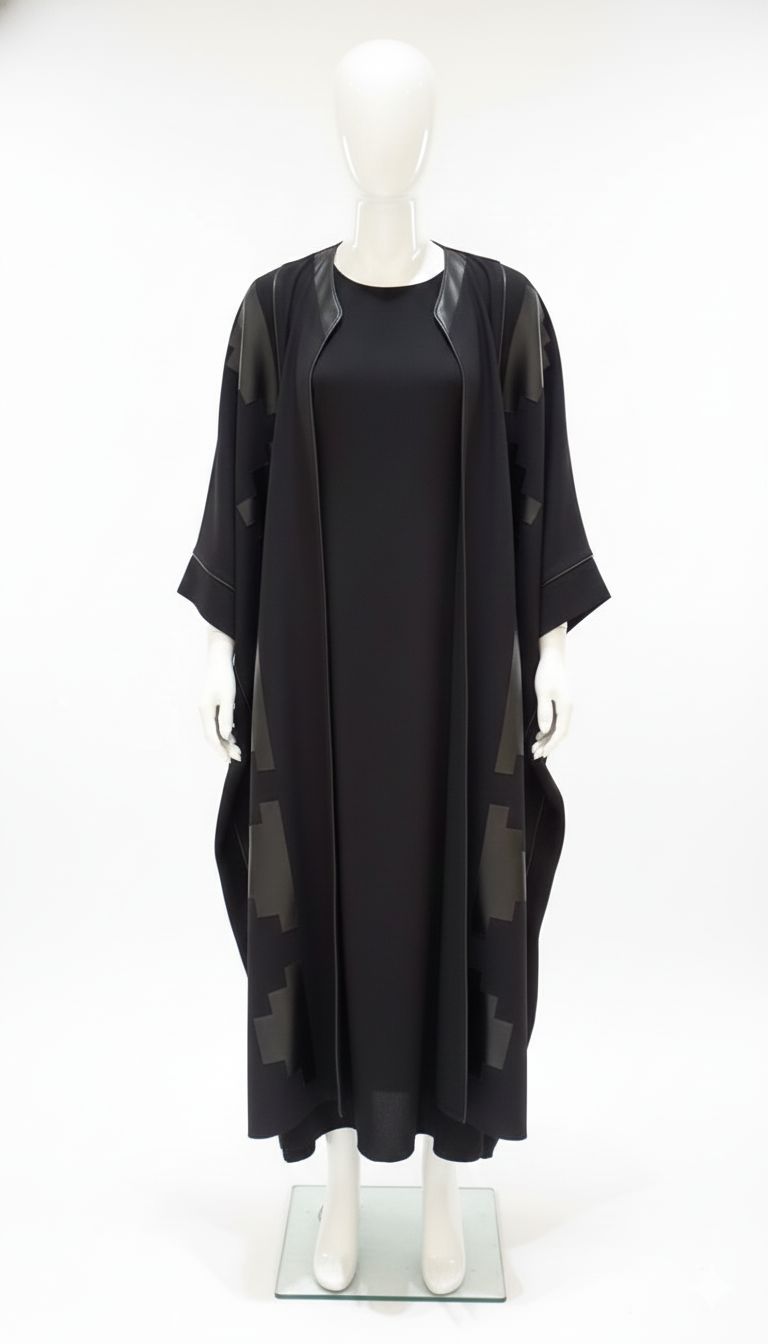 Black Architectural Duster Abaya