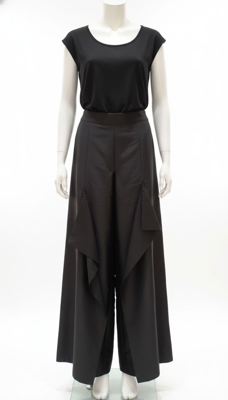 Black Wide-Leg Trousers