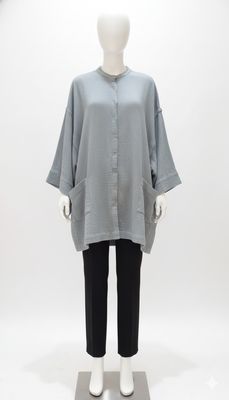 Dusty Crinkle Cotton Tunic Shirt
