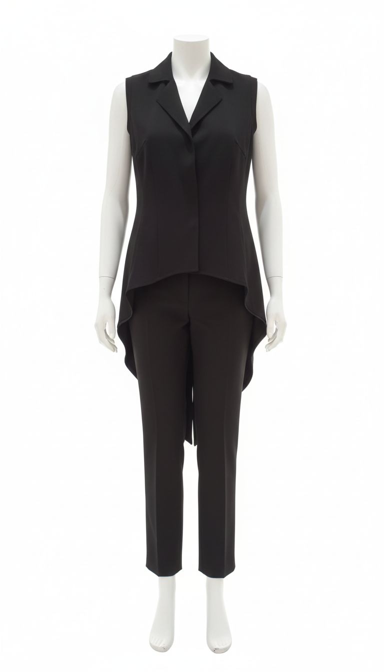 Black Tailored Sleeveless Vest