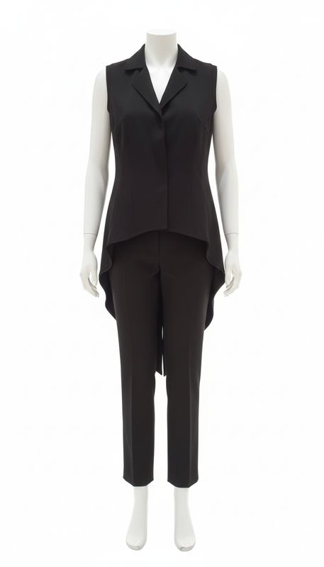 Black Tailored Sleeveless Vest