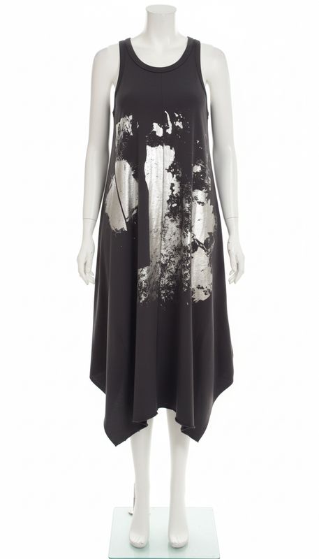 Grey Splash Graphic Midi Dress