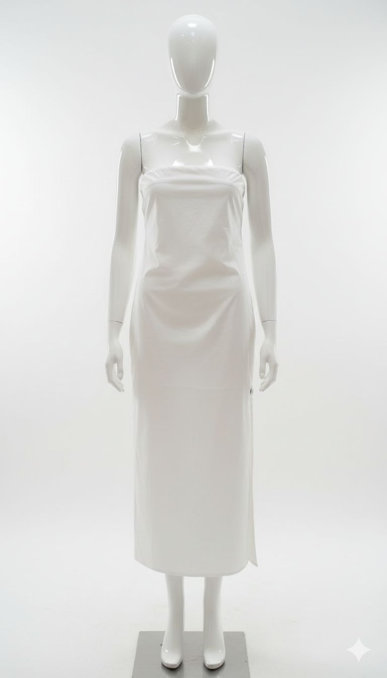 White Sculptural Tube Dress