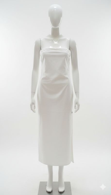White Sculptural Tube Dress