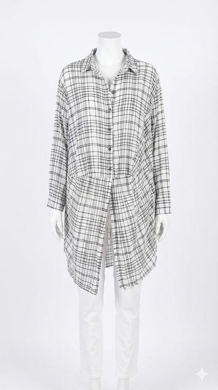 Monochrome Grid Oversized Shirt