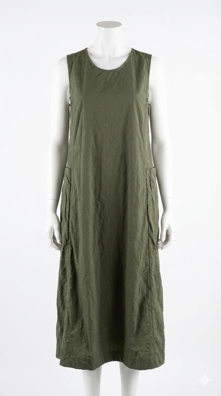 Architectural Linen Midi Dress