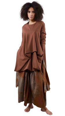 Draped Brown Tunic – Effortless &amp; Earthy Style