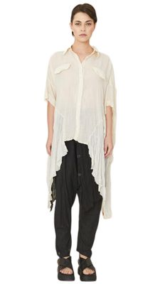 Boho Chic Asymmetrical Sheer Button-Up Shirt