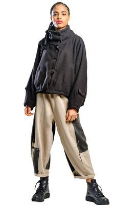 High Collar Button Jacket – Sleek Modern Outerwear