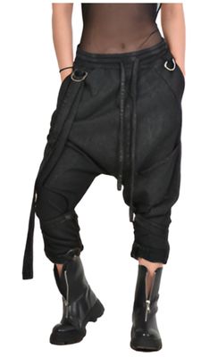 Black Drop-Crotch Utility Pants – Edgy Streetwear Essential