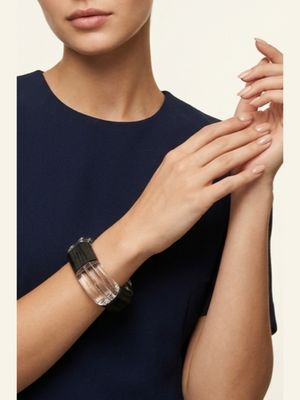 Black &amp; Clear Chunky Bracelet – Bold Contemporary Jewelry