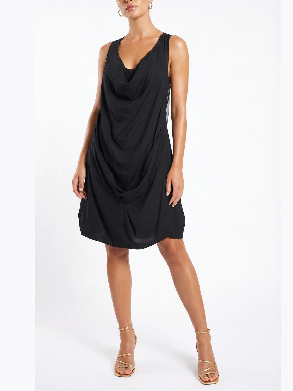Draped Sleeveless Dress – Effortless Elegance with Contemporary Flow