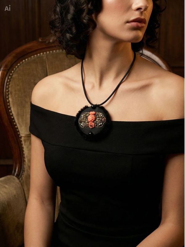 Embellished Pendant Necklace – Vintage-Inspired Elegance