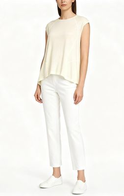 Flowy Cap Sleeve Top – Stitch Detail Elegance