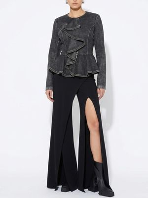 Ruffled Peplum Jacket – Edgy Elegance with a Sculpted Fit