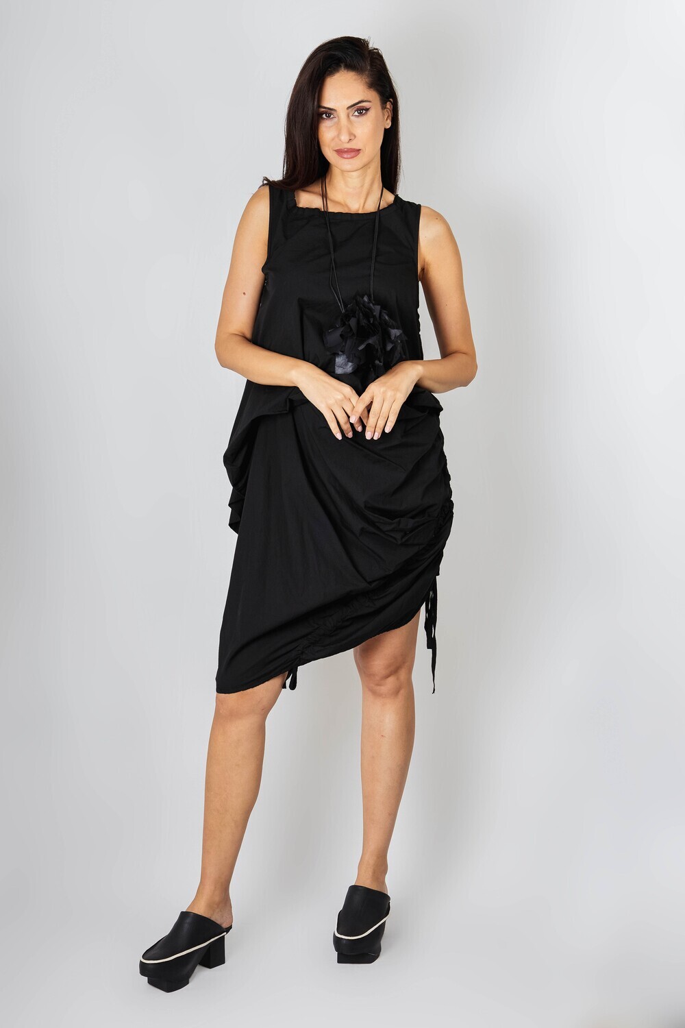 Draped Tank Dress – Minimalist Fluidity with Sculptural Shape