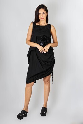 Draped Tank Dress – Minimalist Fluidity with Sculptural Shape