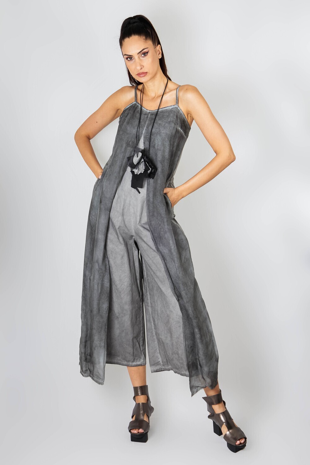 Grey Gradient Jumpsuit – Effortless Edge Meets Artistic Flow