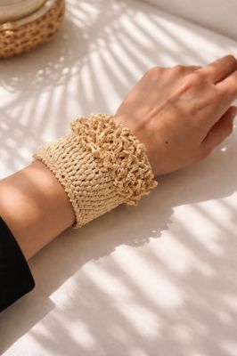Handwoven Statement Cuff Bracelet – Artisanal Bold Accessory