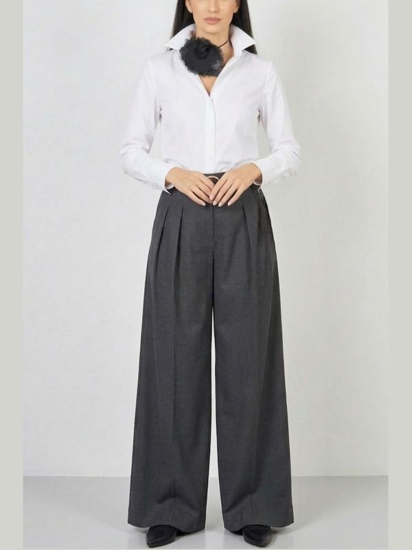 Black Fabric Flower Necklace – Elegant Handmade Statement