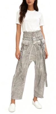 Distressed Utility Harem Pants – Edgy Relaxed Fit Trousers