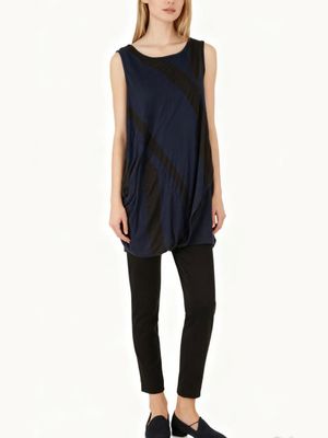 Asymmetrical Draped Sleeveless Dress – Modern Fluid Silhouette