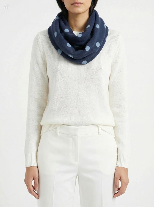 Polka Dot Infinity Scarf – Lightweight Loop Scarf for Women
