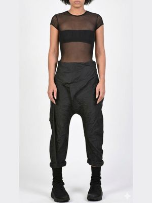 Crinkled Drop-Crotch Pants