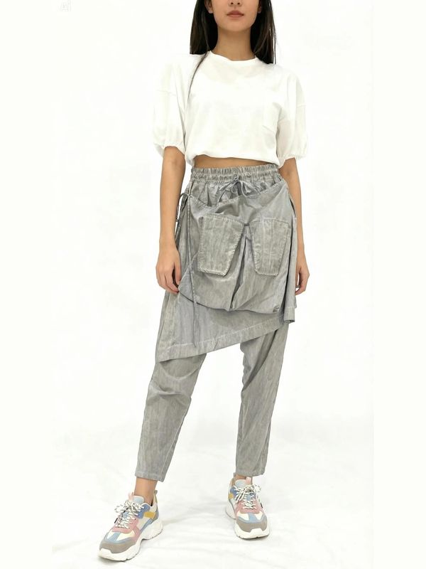Avant-Garde Layered Pocket Pants – Urban Edge Minimalist Trousers