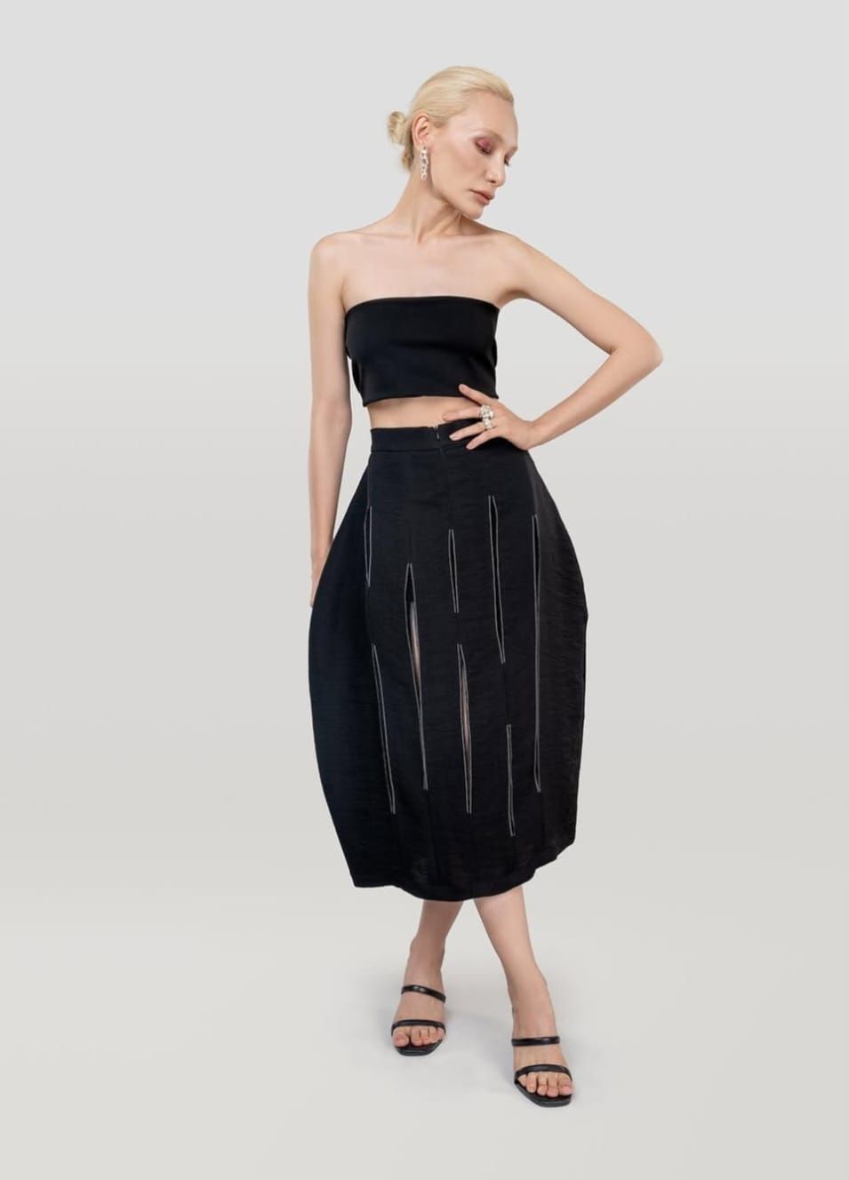 Open Pleat Midi Skirt – Lightweight Flowing Skirt