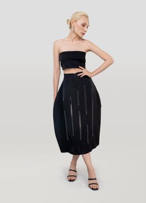 Open Pleat Midi Skirt – Lightweight Flowing Skirt