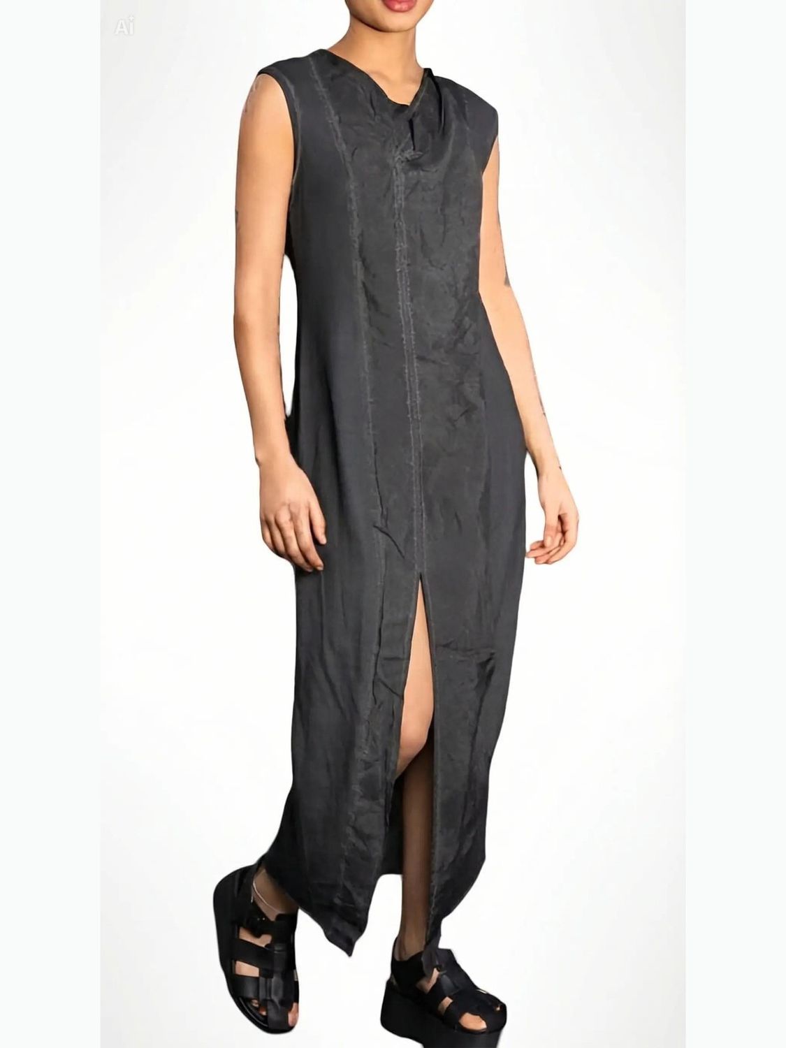 Asteroid Cloud Sleeveless Panel Dress – Modern Minimalist Design