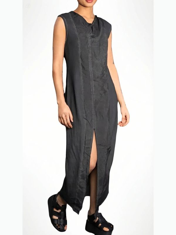 Asteroid Cloud Sleeveless Panel Dress – Modern Minimalist Design