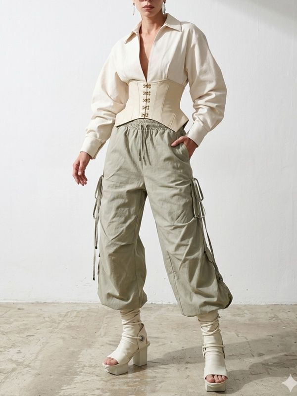 Ruched Cargo Joggers – Trendy Urban Streetwear Pants