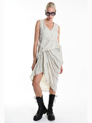 Asymmetric Draped Dress – Elegant Avant-Garde Evening Wear