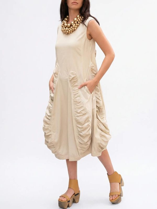 Ruffled Petal Midi Dress – Elegant Feminine Evening Wear