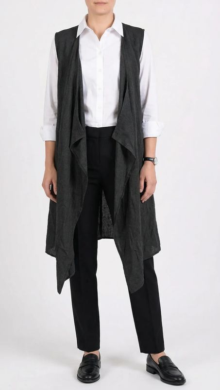 Draped Sleeveless Cardigan – Urban Minimalist Layer