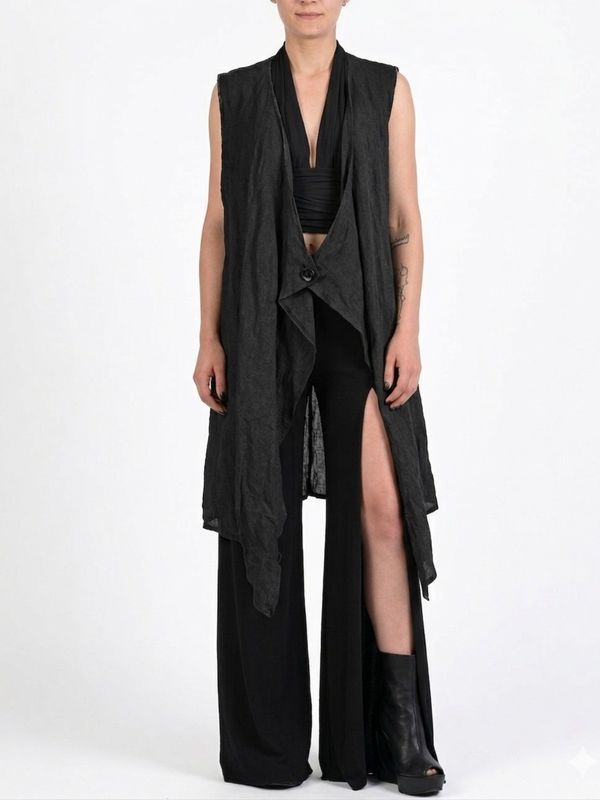 Draped Sleeveless Cardigan – Urban Minimalist Layer