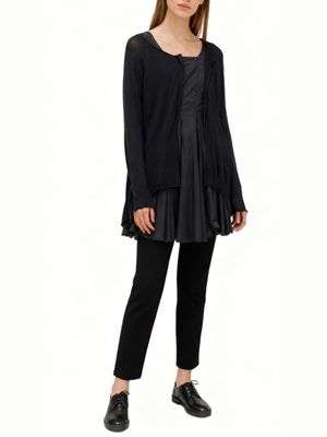 Black Layered Cardigan Dress