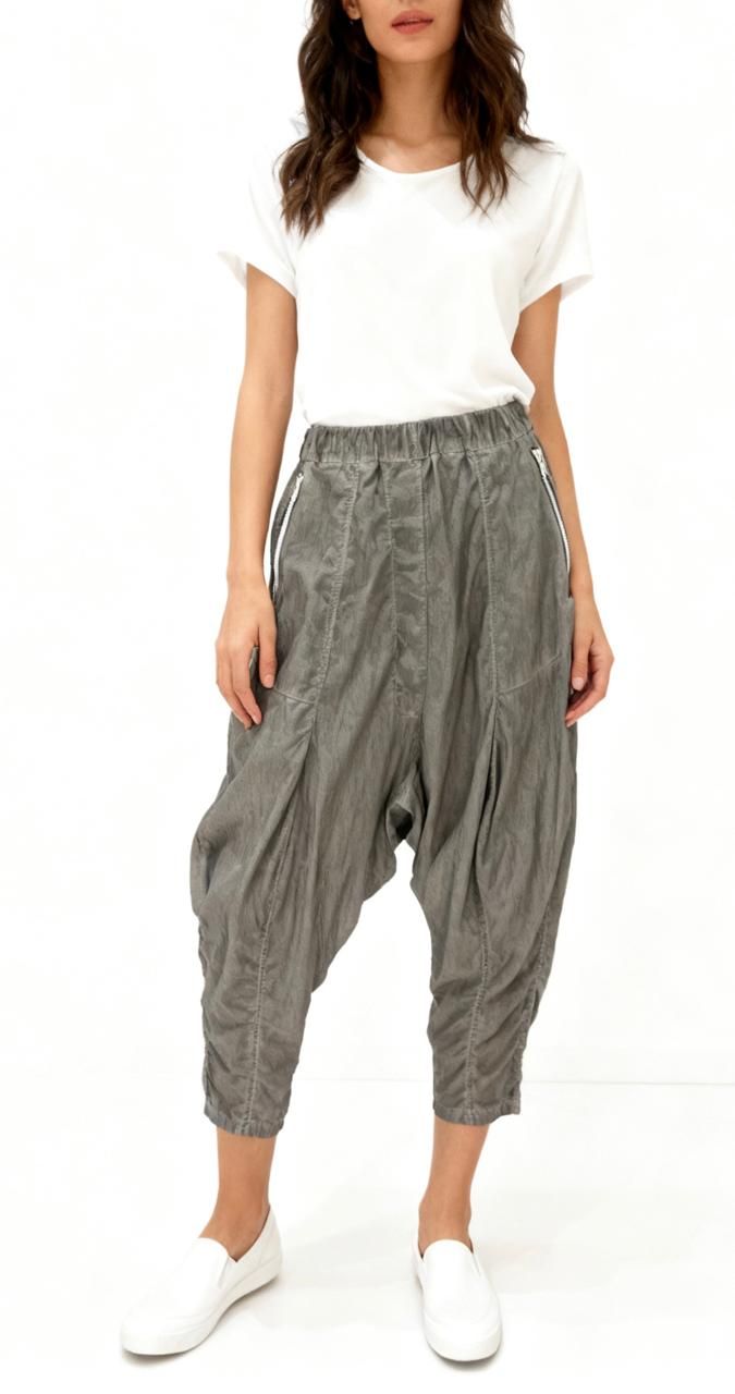 Women’s Polyamide Trousers – Relaxed Fit Pants with Zipper Details