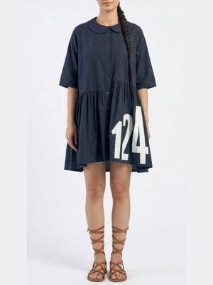 Black Oversized Number Print Dress