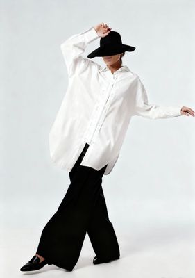 Oversized Button-Down Shirt Top