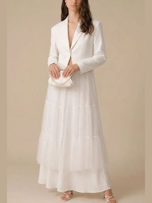 Black / White Layered Tulle Jacket Cardigan